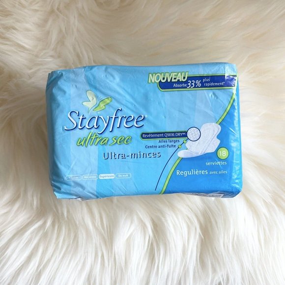 Vintage Stayfree Sealed New Maxi Pads Film TV Prop 2000s Sealed English Francois - Picture 2 of 6